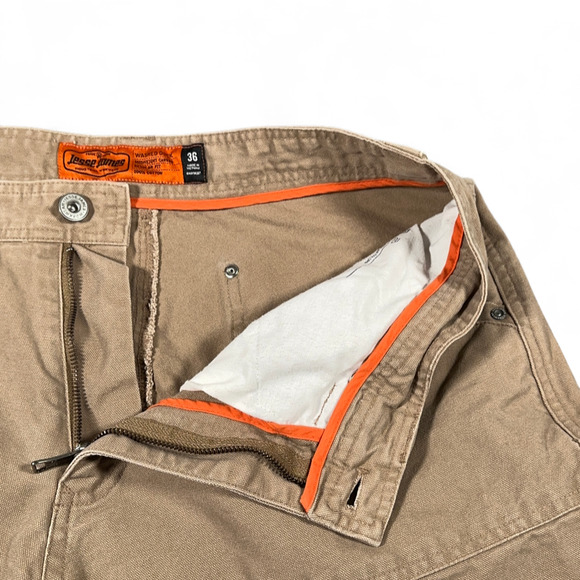 Jesse James Shorts Mens 34 Brown Regular Carpenter Industrial Workwear Canvas - Picture 3 of 10